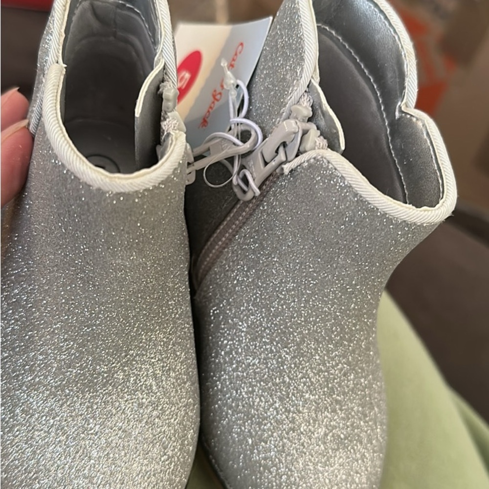 Cat & Jack Silver Sparkle Boots